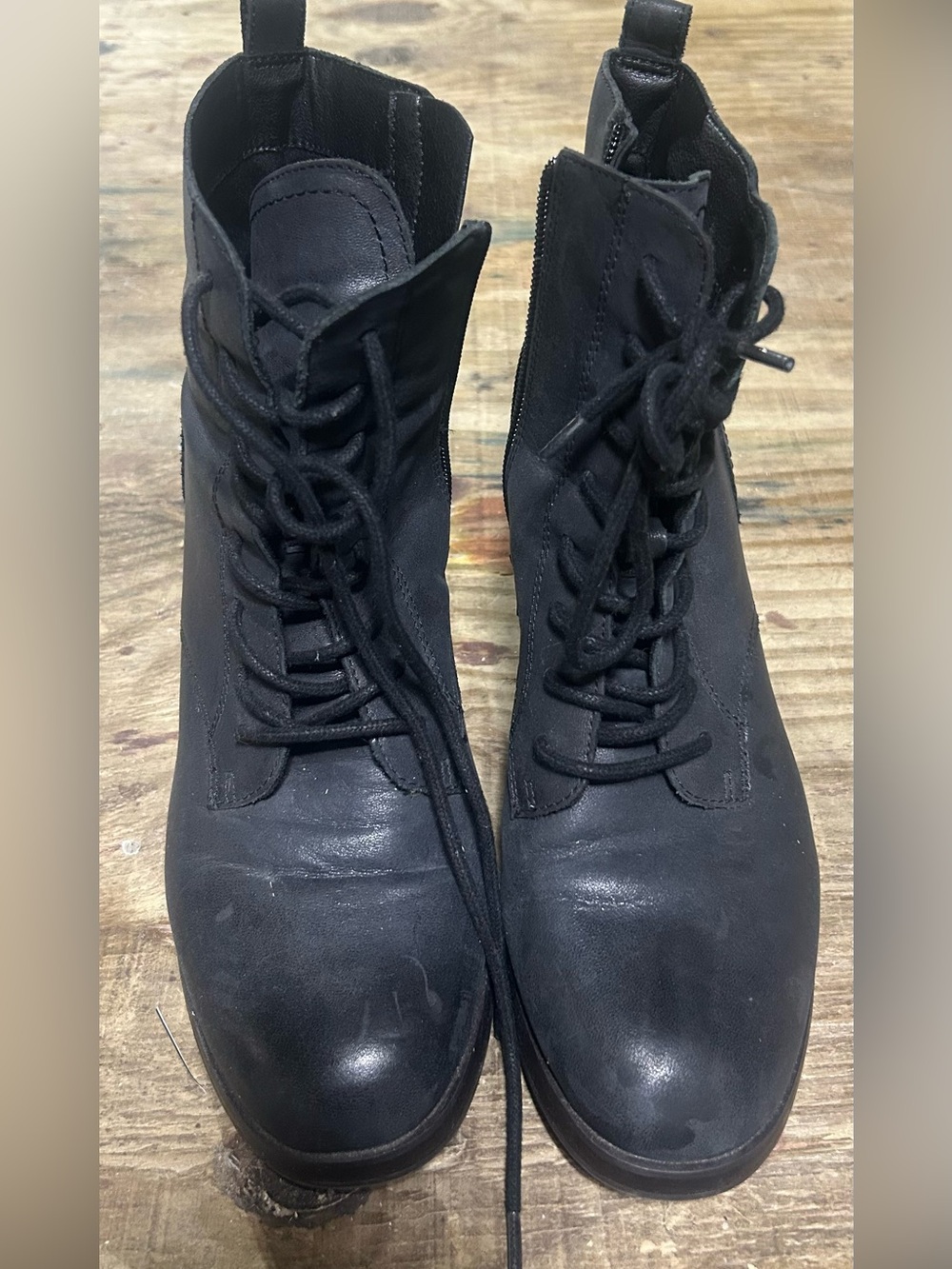 Sole Society Black Lace-Up Ankle Boots
